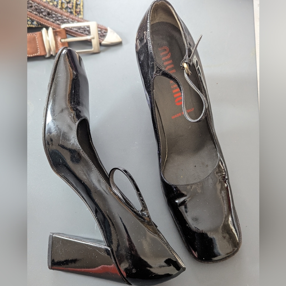 Miu Miu Black Patent Leather Heels
